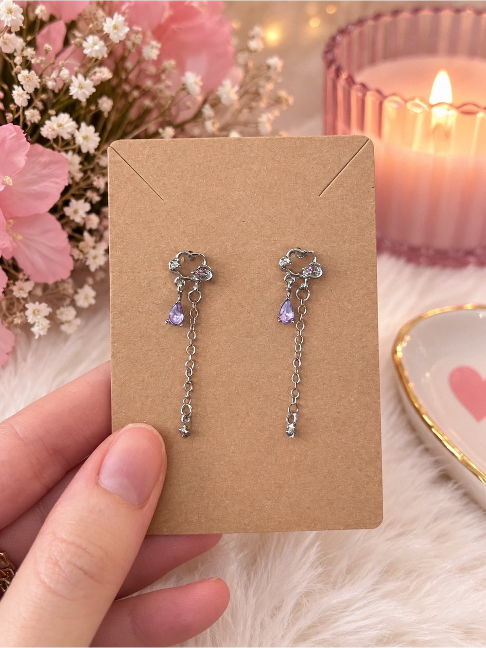 Silver cloud ☁️ dangle earrings